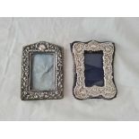 Two small embossed border photo frames 3 1/2 inches high