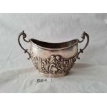 A 2 handled sugar basin with embossed body B'ham 1904 by TW 124 gms