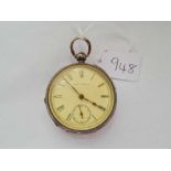 A gents silver pocket watch by American Waltham watch Co with seconds dial