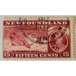 NEWFOUNDLAND SG263d (1937). 15c comb perf. Off centre otherwise fine used. Cat £75