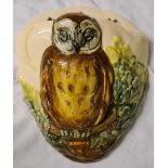 A Royal Doulton owl decorated wall pocket