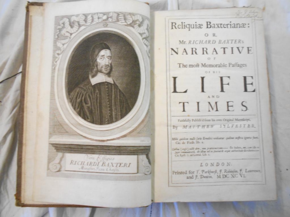 BAXTER, R. Relquae Baxterianae… engrvd. port. frontis. bnd. with SYLVESTER, M. Elisha’s Cry… 1696,