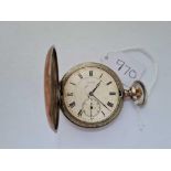 A gents continental silver hunter pocket watch by Zenith with seconds dial