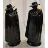 Two Royal Doulton flasks 10 inches high