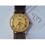 A gents wrist watch by JW Benson with seconds dial W/O 9ct - totla weight 26 gms