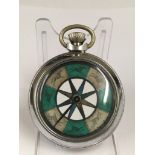 Vintage horse racing spinning gambling gaming pocket watch ( working )