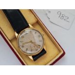 A GENTS TUDOR WRIST WATCH WITH SECONDS DIAL IN 9CT AND ORIGINAL TUDOR BOX