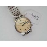 A gents Bulova Accutron wrist watch with seconds sweep and calander aperture