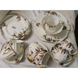 A Royal Stafford art deco style part tea set