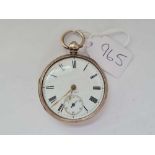 A gents large silver pocket watch with seconds dial