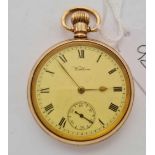 A gents rolled gold pocket watch by Waltham with seconds dial