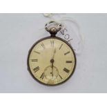 a gents silver pocket watch (cracked face)