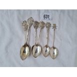 A group of six rifle decorative spoons - 86 g.