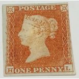 A 1841 1d Red unperf L.H.M MINT 3 good margins. Fine stamp