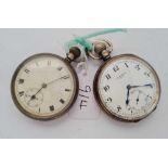 Two silver gents pocket watches one by Benson