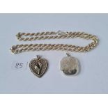Silver locket, pendant and silver chain