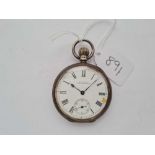 A gents silver pocket watch by Waltham with seconds dial
