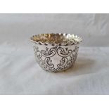 A Victorian embossed sugar bowl - 3" diameter - Sheffield 1899 - 43 g.