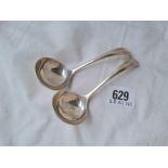 A pair of Hanoverian pattern small ladles, rat tail bowls - Sheffield 1978 - 61 g.