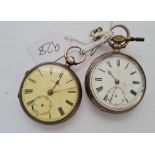 Two gents silver pocket watches
