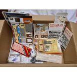 A box of assorted railway and Hornby leaflets etc.