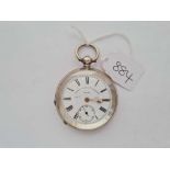 A gents silver pocket watch by James Reid & Co Coventry with seconds dial
