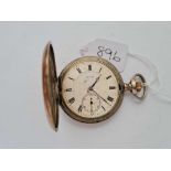 A gents continental silver hunter pocket watch by Zenith with seconds sweep