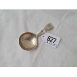 A Georgian fiddle pattern caddy spoon with oval bowl - Birmingham 1837 by JW