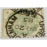 A "9 pence stamp", S.G.195, Cat.£450