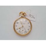 A gents rolled gold pocket watch Everite by H Samuel with seconds dial