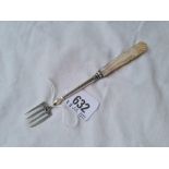 A Victorian MOP handled pickle fork - Birmingham 1850 by JC