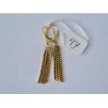 Pair of tassel earrings in 14ct yellow gold 4.4g