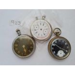 Three military style pocket watches