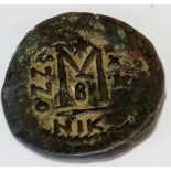 Byzantine. Maurice Tiberius follis of Nicomedia year 20. 601-602 AD. Officina B. S.513. Sole year