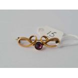 Charles Horner – Art Nouveau amethyst set brooch