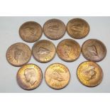 Ten George VI farthings