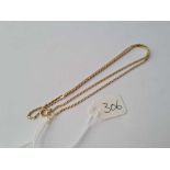 A 16” 9ct flat link neck chain 3.2g