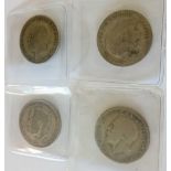 George V four florins 1924, 1935, 1921, 1920