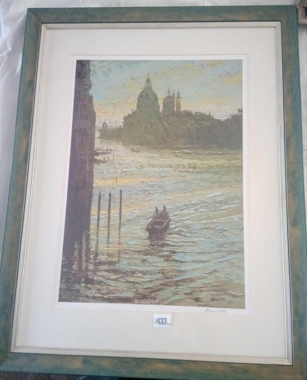 A signed print by Alan COTTON of Venice - Image 2 of 2