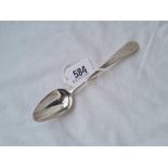 A Georgian Irish dessert spoon engraved with crest Dublin 1811 by MK