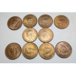 Ten George VI farthings