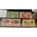 S W AFRICA SG 58,59,61,63 (1927). 4 horizontal pairs. Good used. Cat £75