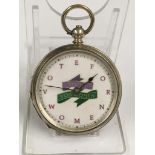 Antique ladies silver suffragette pocket watch votes for women