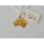 Another 9ct charm of Africa £1g