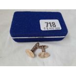 A pair of “Silver” cuff links in fitted case