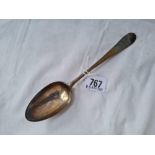 Another table spoon by Hester Bateman, marks rubbed.