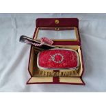 A child's hair brush with comb in fitted box with mirror B'ham 1927 by DM Co