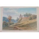 A Thomas SMITH café figures beside ruined castle ( 7 x 10 1/2 ) inscribed on reverse