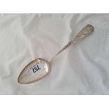 A Georgian Exeter bright cut table spoon, 1801, by R Ferris