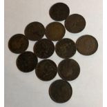 Quantity of Victorian bun head farthings